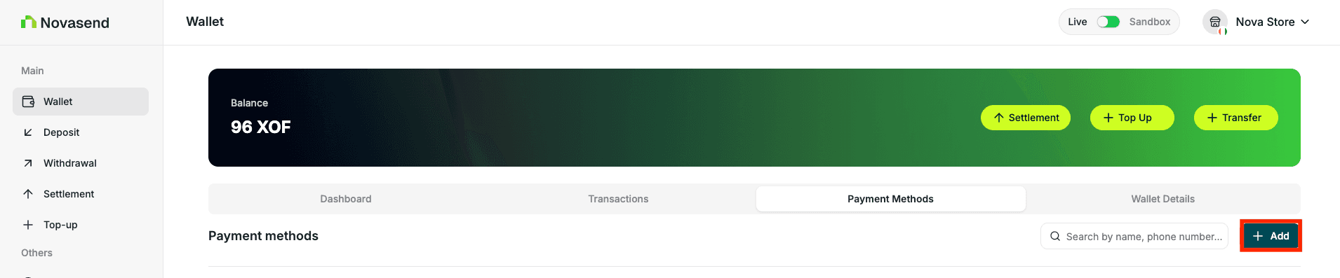 Add Payment Method Button
