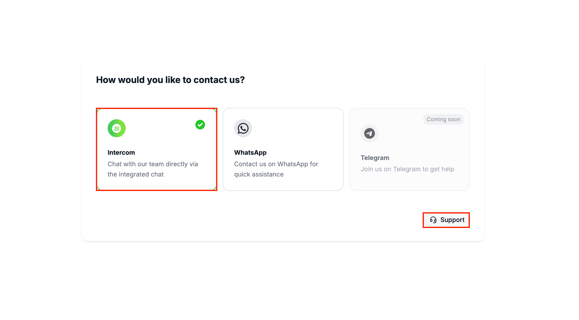 Support Intercom Button