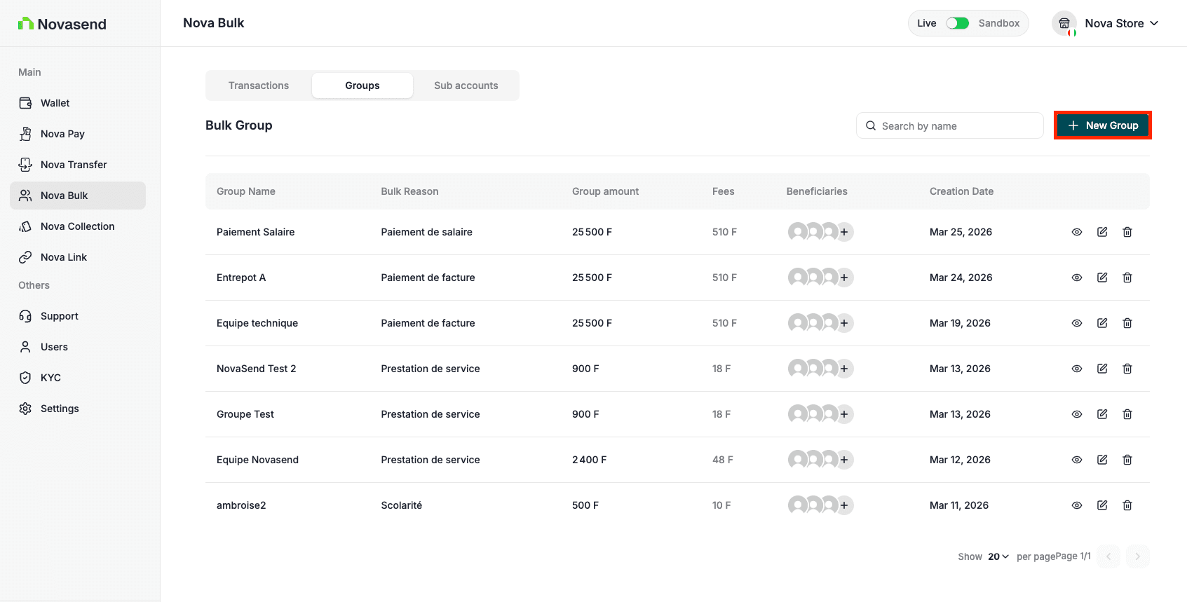 Image: Click on Group tab and New group button