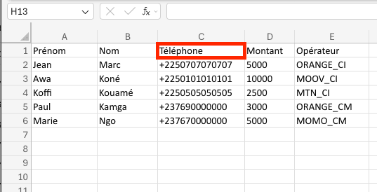 Image: Entering the phone number of the beneficiary