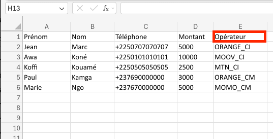 Image: Entering the operator